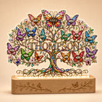 Personalized Family Tree Butterfly Wavy Acrylic Night Light