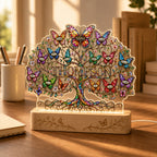 Personalized Family Tree Butterfly Wavy Acrylic Night Light