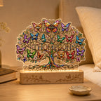 Personalized Family Tree Butterfly Wavy Acrylic Night Light