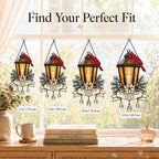 Personalized Cardinal Memorial Lantern Holographic Acrylic Suncatcher — In Loving Memory