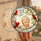 Personalized cardinal photo memorial suncatcher view 4