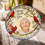 Personalized cardinal photo memorial suncatcher view 9