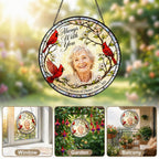 Personalized cardinal photo memorial suncatcher view 11