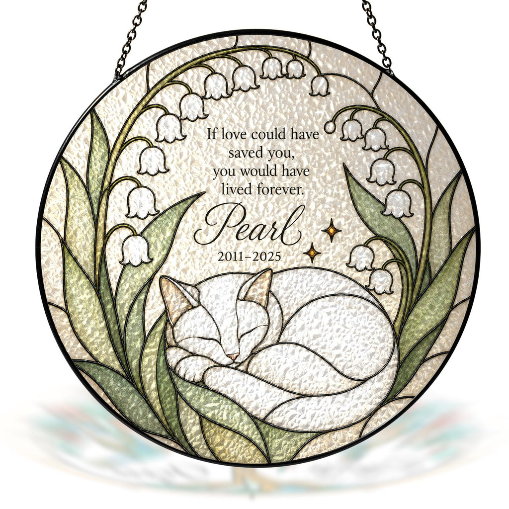 Cat memorial suncatcher frame options