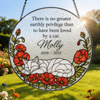 Personalized cat memorial suncatcher lifestyle