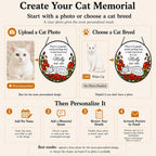 Personalized cat memorial suncatcher in a window