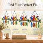 Personalized Christmas Birds with Name Feathers Holographic Acrylic Suncatcher