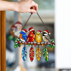 Personalized Christmas Birds with Name Feathers Holographic Acrylic Suncatcher