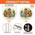 Personalized couple photo acrylic puzzle suncatcher detail