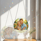 Personalized couple photo acrylic puzzle suncatcher