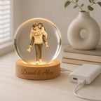 Custom Photo Couple Crystal Ball Night Light