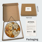 Personalized dog memorial puzzle suncatcher view 3