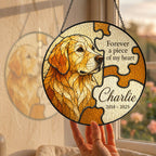 Personalized dog memorial puzzle suncatcher view 4
