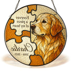 Personalized dog memorial puzzle suncatcher view 8