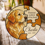 Personalized dog memorial puzzle suncatcher view 9