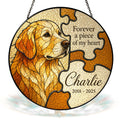 Personalized dog memorial puzzle suncatcher view 10