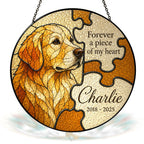Personalized dog memorial puzzle suncatcher view 10