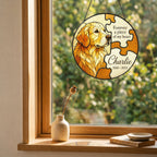 Personalized dog memorial puzzle suncatcher view 12