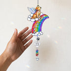 Personalized dog memorial rainbow crystal suncatcher detail