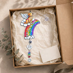 Personalized dog memorial rainbow crystal suncatcher charm