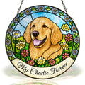 Personalized Dog Memorial Suncatcher on a white background