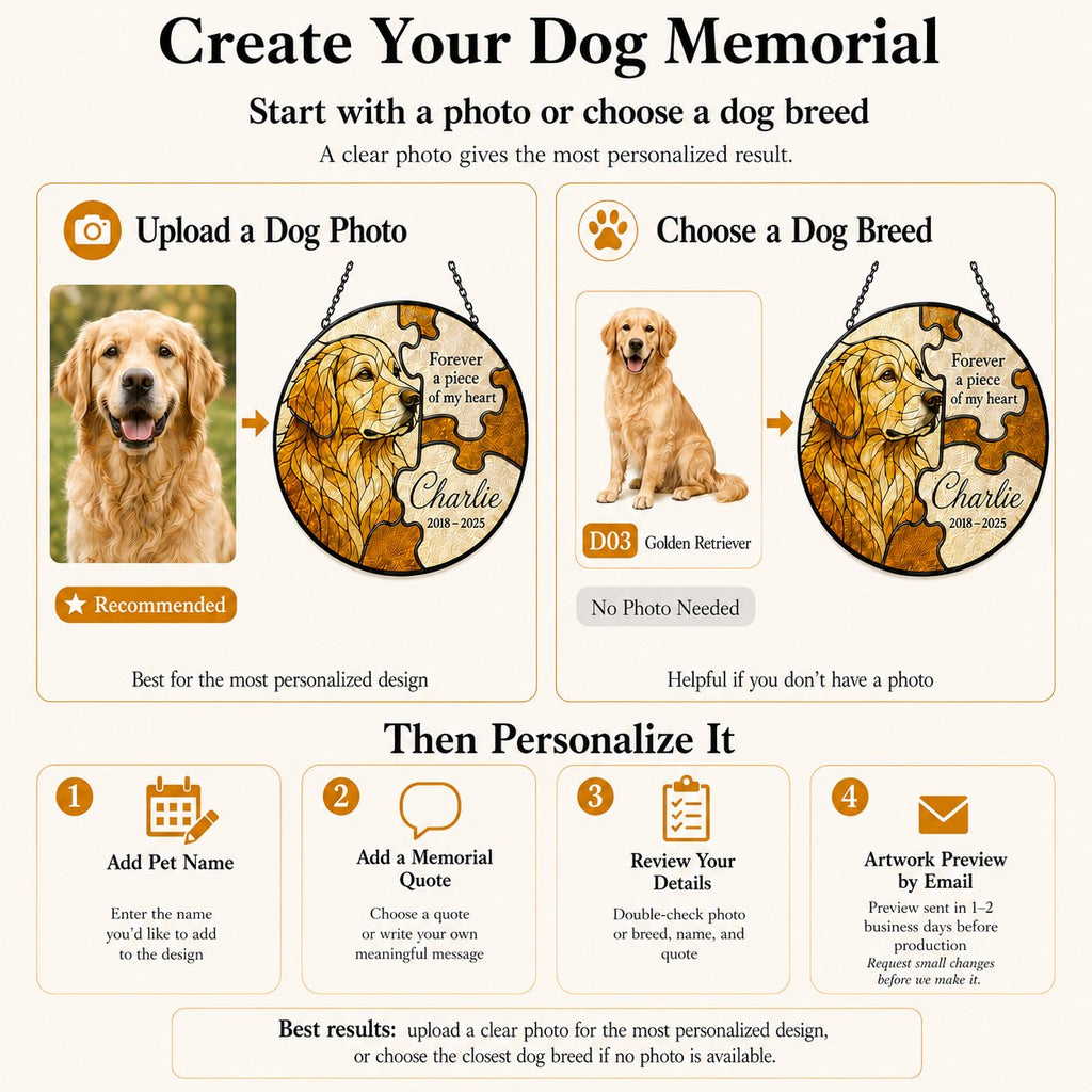 Personalized dog memorial suncatcher lifestyle