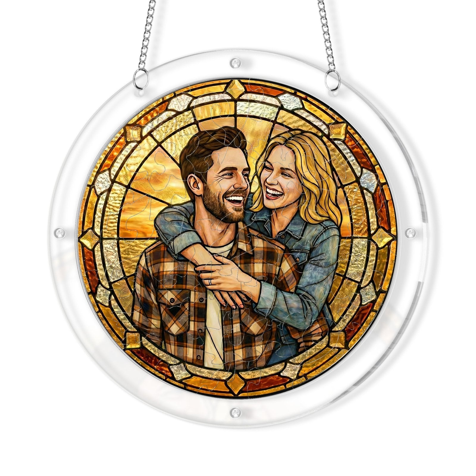 Personalized family photo acrylic suncatcher