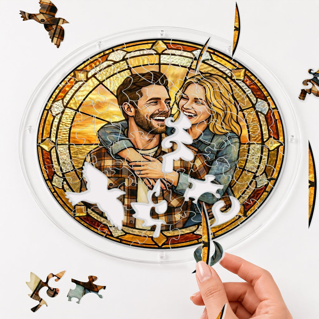 Personalized family photo acrylic suncatcher