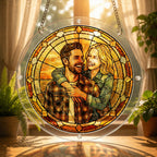 Personalized family photo acrylic suncatcher