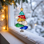 Personalized Family Names Christmas Tree Holographic Acrylic Suncatcher