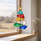 Personalized Family Names Christmas Tree Holographic Acrylic Suncatcher