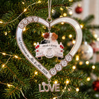 Personalized First Christmas as Mr. and Mrs. Just Married Car Heart Acrylic Ornament