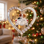 Personalized First Christmas as Mr. and Mrs. Just Married Car Heart Acrylic Ornament