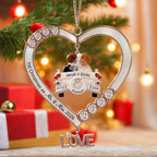 Personalized First Christmas as Mr. and Mrs. Just Married Car Heart Acrylic Ornament