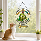 Personalized Our First Home Frog Couple Holographic Acrylic Suncatcher