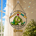 Personalized Our First Home Frog Couple Holographic Acrylic Suncatcher