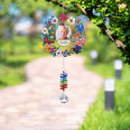 Personalized floral photo memorial wreath crystal suncatcher