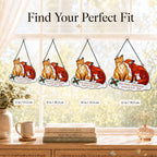 Personalized Fox Couple Our First Christmas Holographic Acrylic Suncatcher