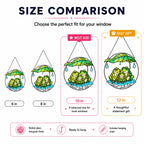 Personalized Frog Family Under Leaf Umbrella Holographic Acrylic Suncatcher