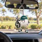 Personalized Golf Ball Buddy Acrylic Keychain with Dangling Golf Shoes — Name on the Cap, Six Team Colors