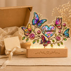 Personalized Grandma Butterfly & Heart Wavy Acrylic Night Light