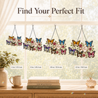 Size chart comparing 6, 8, 10 and 12 inch personalized Grandma butterfly suncatcher