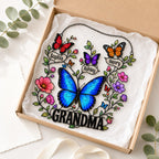 Personalized Grandma Butterfly Wreath Holographic Acrylic Suncatcher