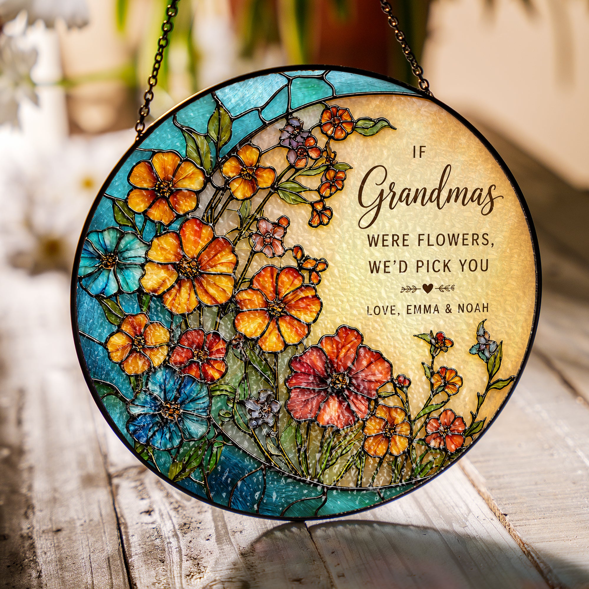 Personalized Grandma Floral Suncatcher - image 2
