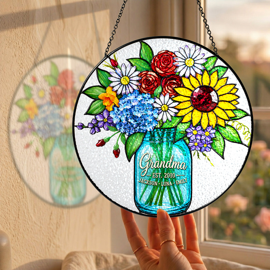 Personalized grandma suncatcher packaging