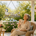 Personalized Grandma Goose & Goslings Holographic Acrylic Suncatcher