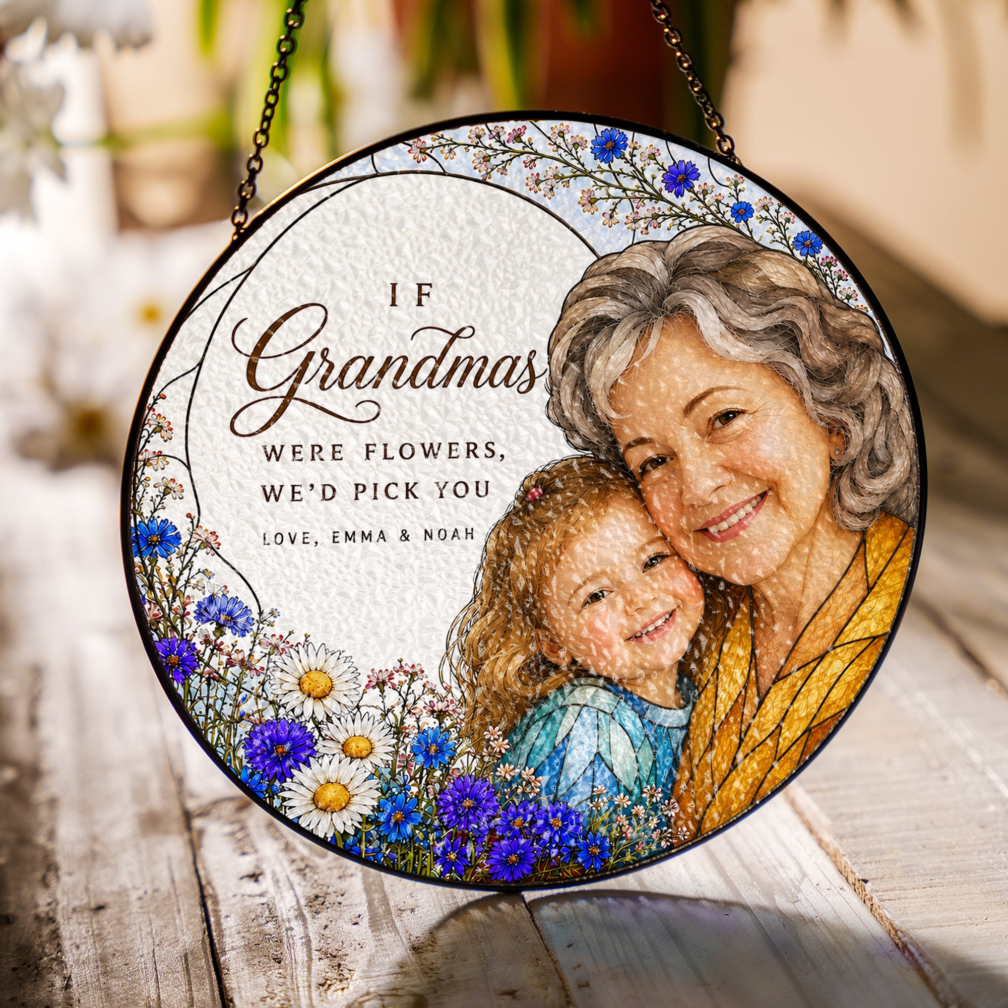 Personalized Grandma & Grandkids Photo Suncatcher - image 2