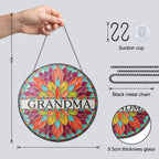 Personalized Grandma Mandala Suncatcher on a white background