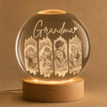 Personalized Grandma Photo Collage Crystal Ball Night Light