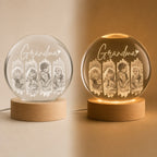 Personalized Grandma Photo Collage Crystal Ball Night Light